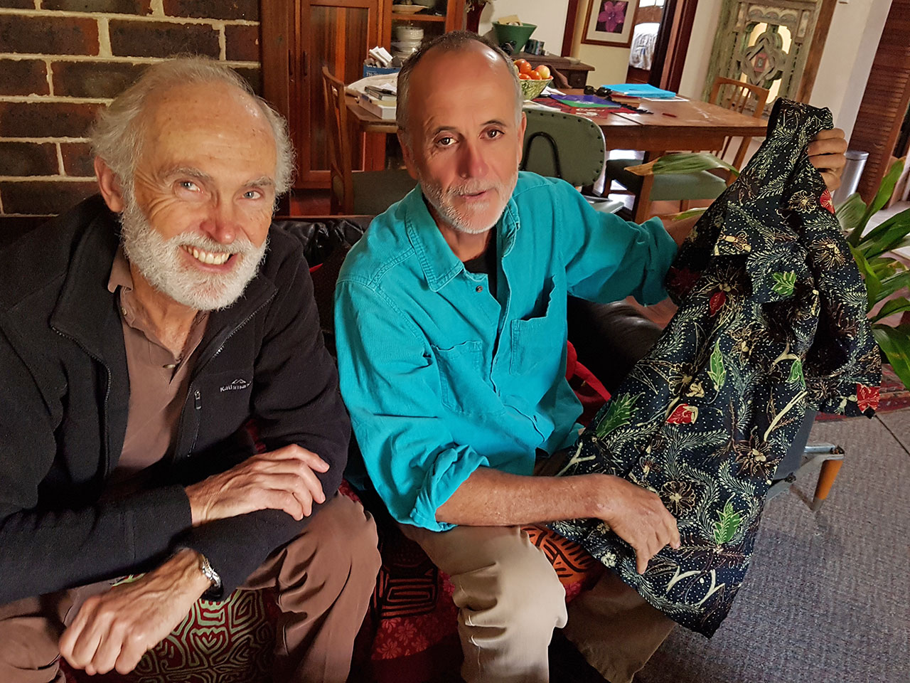Two men in living room